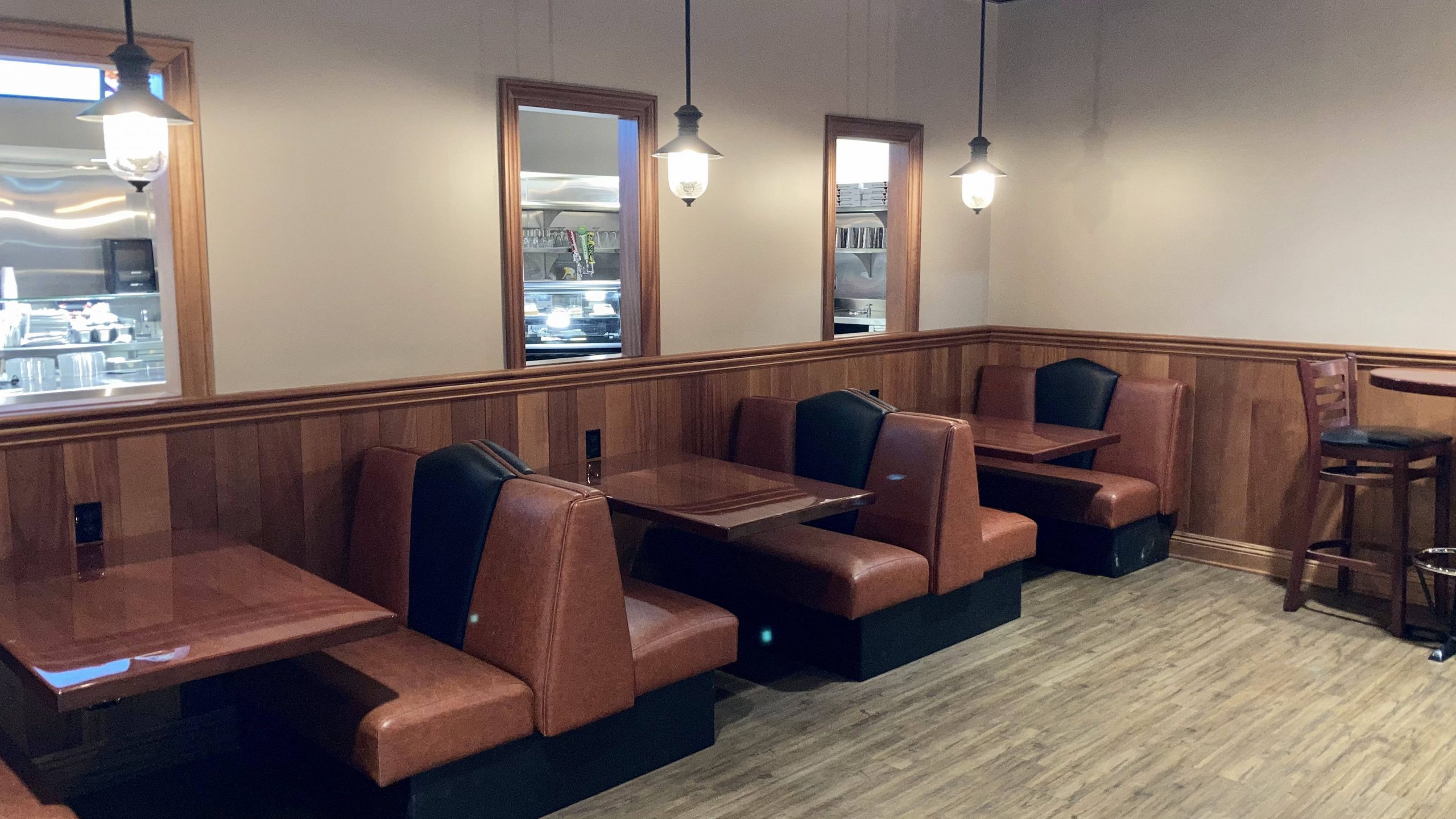 Booths in dining room